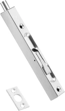 Hidden Latch & Bolt, Silver 304 Stainless Steel 6 Inch Security Door Bolt Latch