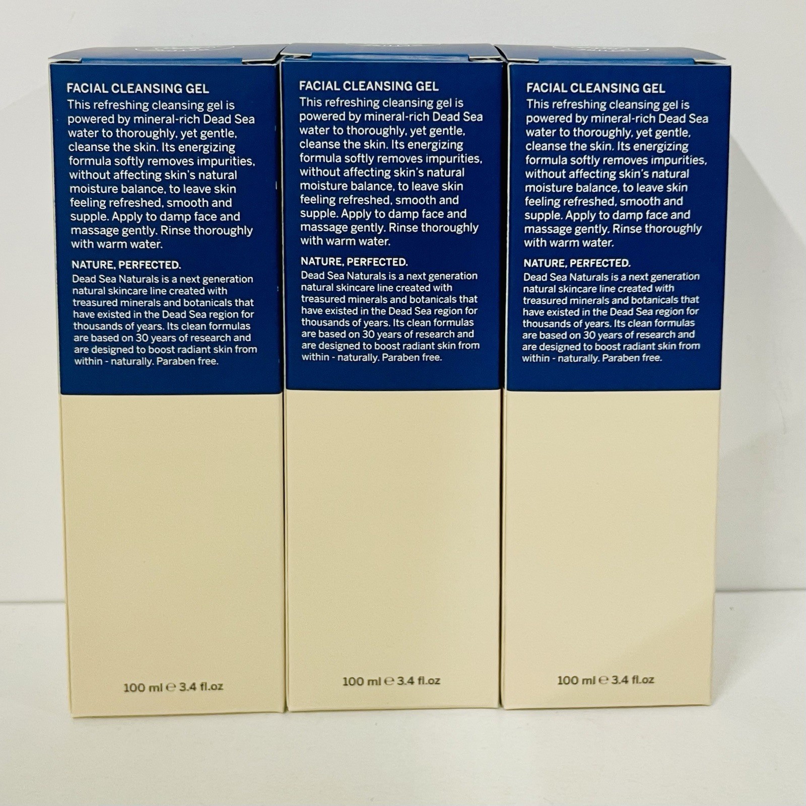 Dead Sea Naturals By Ahava Facial Cleaning Gel Vegan All Skins 3.4 Oz X 3 PACK