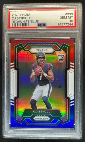 2023 Prizm C.J. Stroud RC Red White and Blue Rookie #339 Texans PSA 10