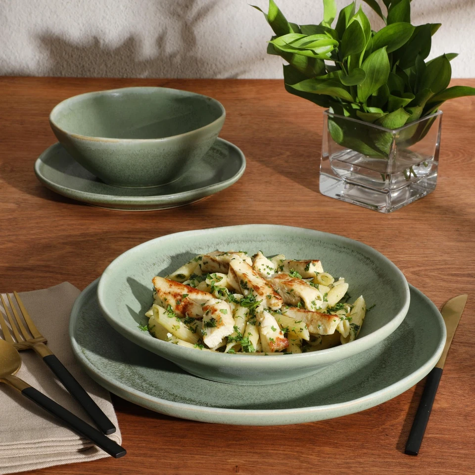 Island Cove 16 Piece (Service for 4) Plates and Bowls Reactive Glaze Organic ... - Image 4 of 4