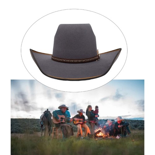 Friendly Wool Cowboy Styles Hat Breathable Fabric Hat Travel Acccessory - Picture 5 of 8