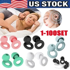 Reusable Silicone Ear Plugs Noise Cancelling Earplugs Protector Study Sleep Swim