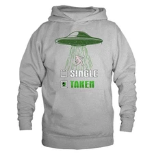Single Taken UFO Alien Funny Joke Humor Humorous Pullover Hoodie