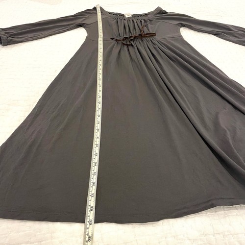 Sundance Dress Womens Small Ash Brown Cotton Modal Bow 3/4 Sleeve Elastic Empire - Picture 9 of 11