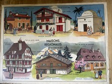 Ancienne scolaire murale MDI plan maison No Rossignol