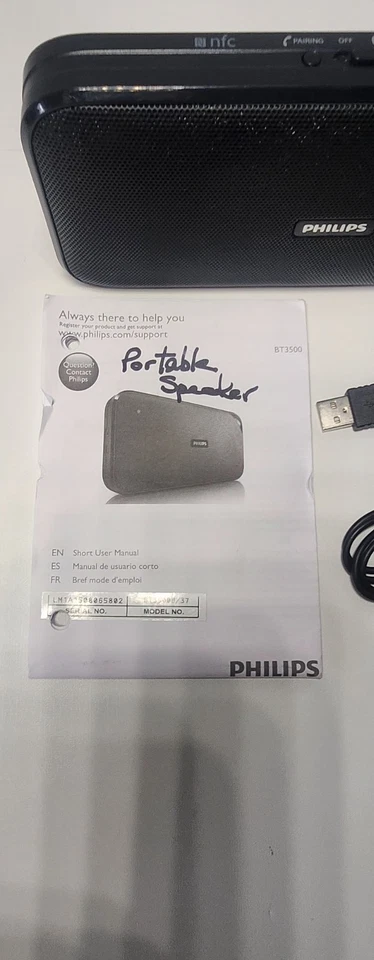 Altavoz portátil inalámbrico Philips BT3500B/37 - negro muy fuerte gran altavoz Foto 2 de 4