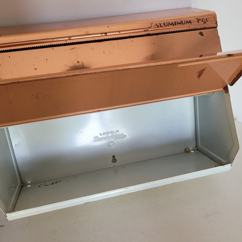 VTG Lincoln Beautyware Copper Wall Table Dispenser Paper Towel Wax Aluminum Foil - Picture 4 of 9