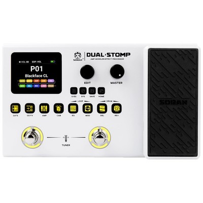 Dual Stomp Multi Effects Guitar Pedals, Rechargeable Multi Effects Processor ...