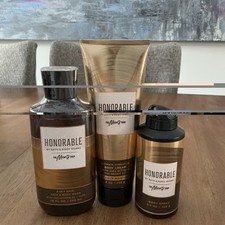 Bath Body Works Honorable for Men Body Wash, Body Cream, Spray Gift Set