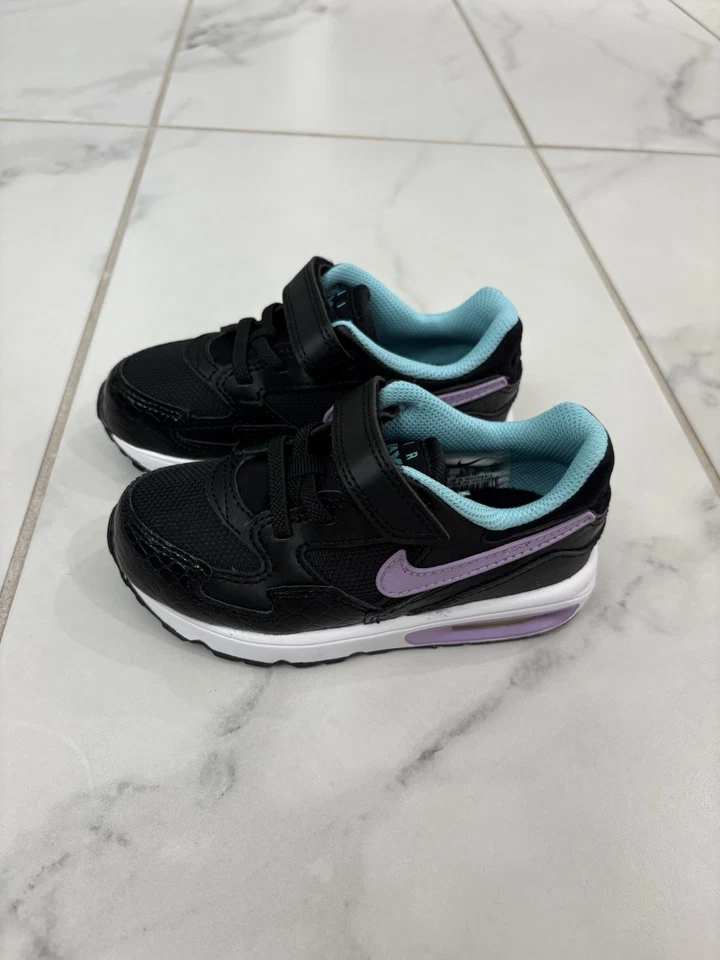 ZAPATOS DE BEBÉ PARA BEBÉS NIKE AIR MAX ST NEGRO PÚRPURA VERDE AZULADO 653822-007 8C/9C/10 Foto 2 de 4