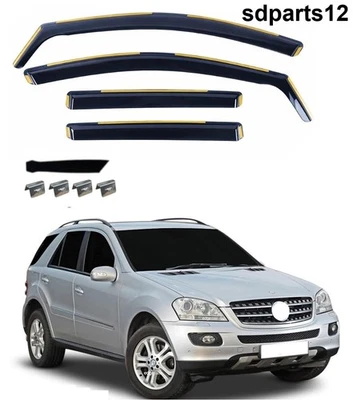 Déflecteurs de Vent Pluie d'Air Pour Mercedes Benz ML W164 2005-2011 / 4Pcs - Photo 1/4