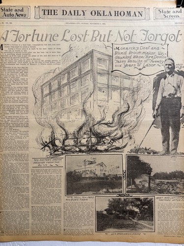 1924 OKLA. MONARCH BROOM FACTORY OWNER FRED WILBUR "BLIND & DEAF" 