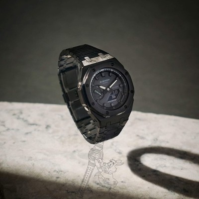 Casio GA-2100 G-Shock Watch – Black Metal Case Mod – Black Dial | eBay Casio GA-2100 G-Shock Watch – Black Metal Case Mod – Black Dial | eBay
