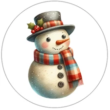 Nostalgic Christmas Snowman Handmade Stickers Scrapbook Envelope Seals Favors