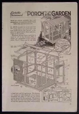 Screen House 1939 How-To Build PLANS Portable Wooden