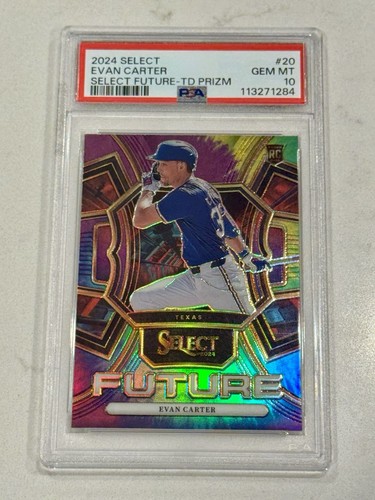 2024 Panini Select Evan Carter Future #/25 Tie Dye Rangers RC #20 PSA 10 Pop 1