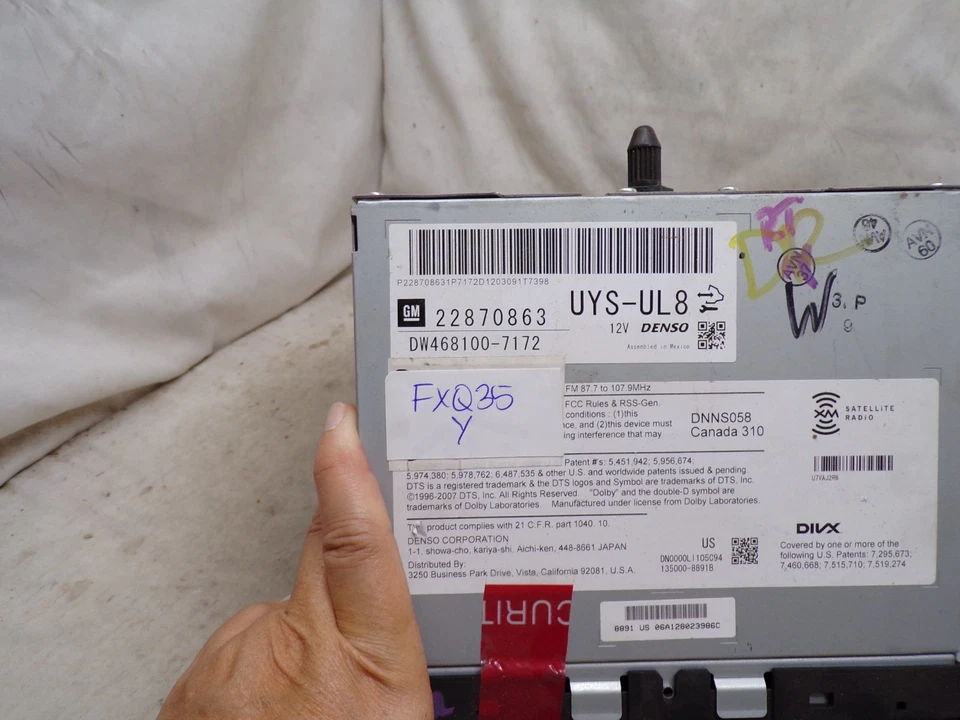 07-14 GMC Chevrolet Silverado Tahoe Yukon Radio CD GPS Navegación 22870863 FXQ35 Foto 4 de 4