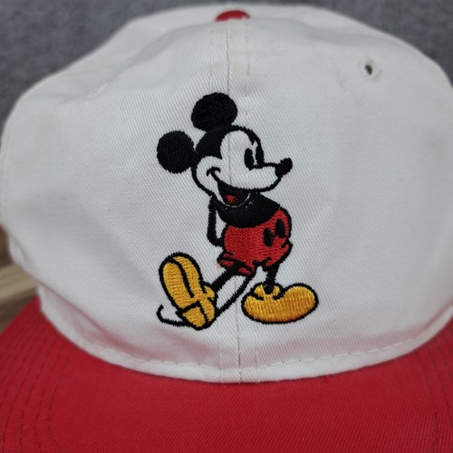 Cappello Vintage Disney Berretto Strapback Bianco Rosso Topolino Magic Kingdom Regolabile - Foto 3 di 9