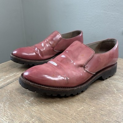 Brunello Cucinelli Patent Pink Leather Loafer Women s *8.5 Lug Vibram Sole READ
