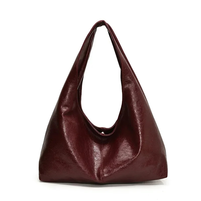 Large Capacity PU Leather Hobo Underarm Bags Autumn Winter Shoulder Bag