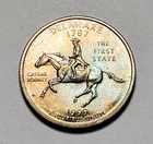 TONED 1999 S DELAWARE STATE WASHINGTON QUARTER CLAD PROOF UNC #P3747