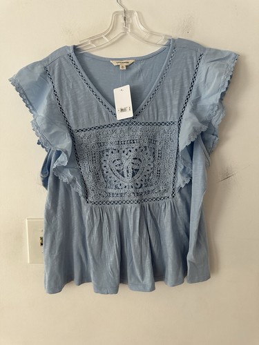 Neu Damenbluse der Marke Lucky Größe XL 109% Baumwolle blau