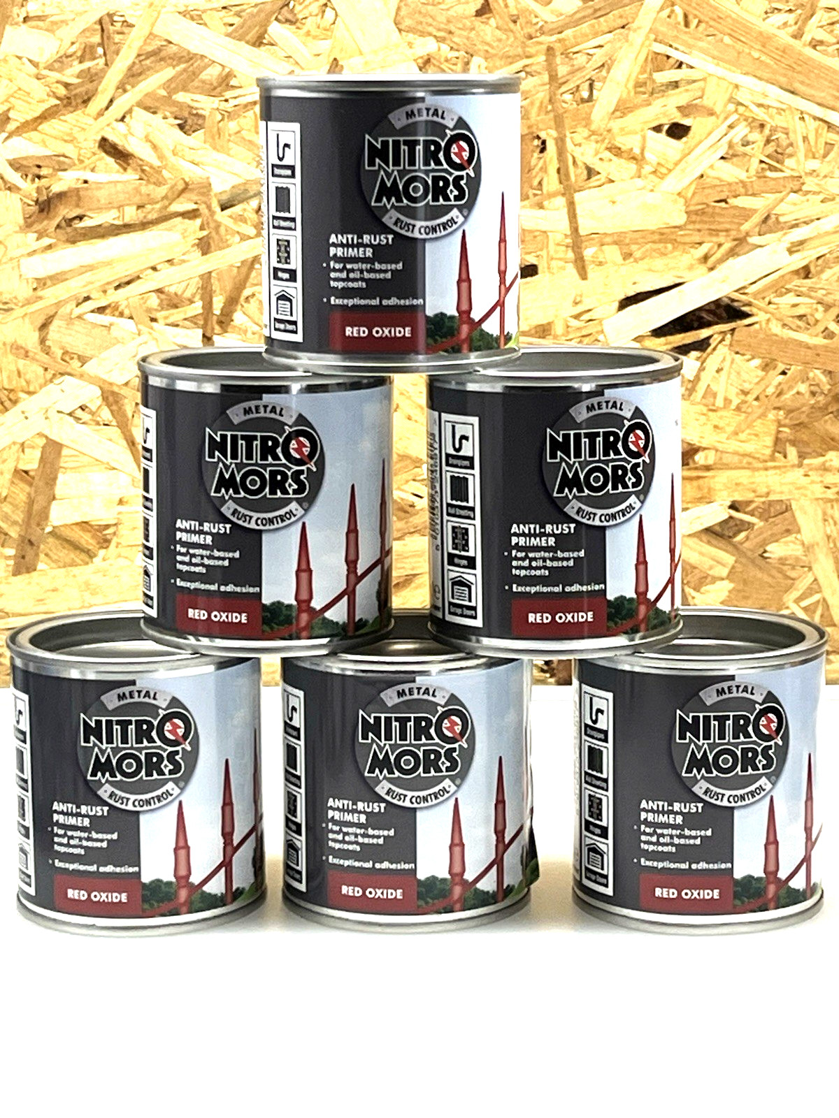6 x Nitromors Anti Rust Corrosion Brush On Red Oxide Primer 250ml Paint