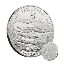 Saltwater Crocodile Coin 1 oz AG .999 Fine Silver Coin 2019 Solomon Islands 18.22 per troy oz