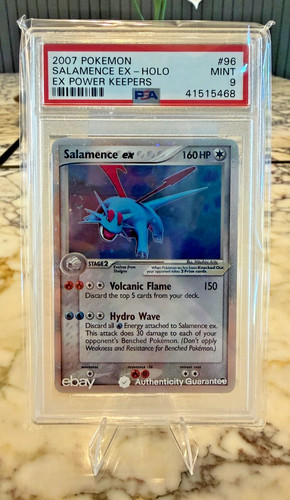 Pokemon 2007 Power Keepers Holo Ultra Rare Card Salamence EX, #96/108, PSA 9