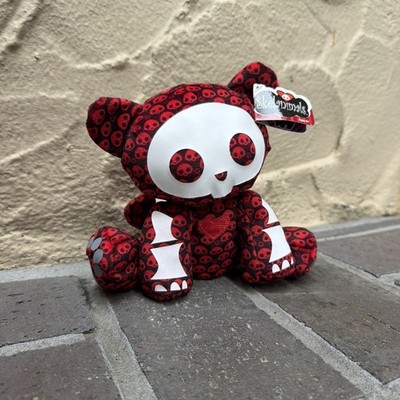 Skelanimals Dax Dog Plush Red Skulls Dark & Cuddly Limited Edition Emo NWT Cute