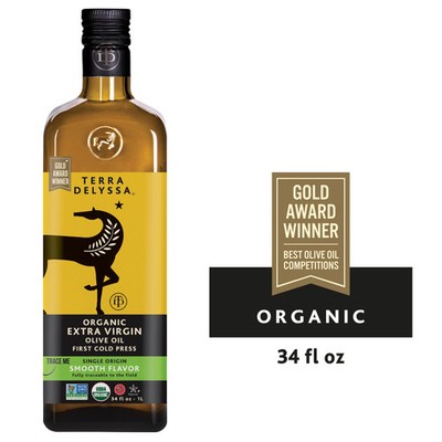 Terra Delyssa Organic Extra Virgin Olive Oil Glass Bottle