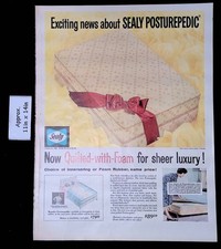 Colchón posturepédico Sealy Inc. 1960 ahora acolchado con estampado de espuma anuncio 52210
