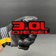 3.0 L Diesel Car Emblems 2xREDBlack 3.0 Side Tailgate Car Fender Badges 3D