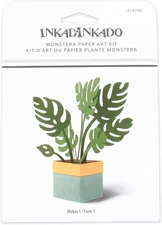 62-01186 Monstera Plant Adult's and Kid's Paper Craft Building Kit, 5" Tall, Mul