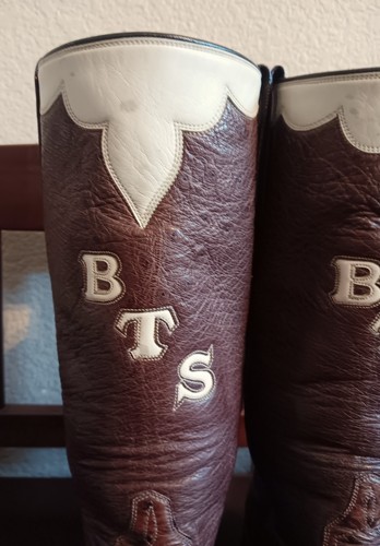 Vtg Circa 1977 Little's Boot Company Custom Chocolate Ostrich Boots 7D Last - Picture 3 of 17