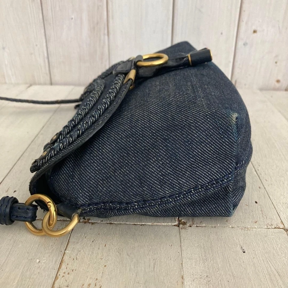 CHLOÉ Marcie Mini Shoulder Crossbody Bag Denim Navy Pre-Owned Small Used - Bild 4 von 4