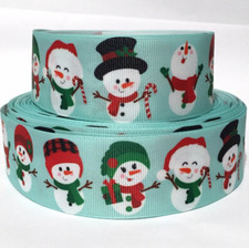 GROSGRAIN RIBBON 5/8", 7/8",1.5", 3" Christmas Snowman Gifts Printed