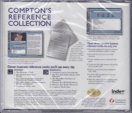 Compton's Reference Collection (1996) Computer Software on NEW CD - $1.00 SHIP - Picture 2 of 2