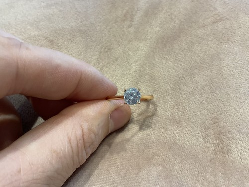 1.0 Carat Lab Created Diamond Ring In Rose Gold plated 925 L Half - Picture 9 of 10