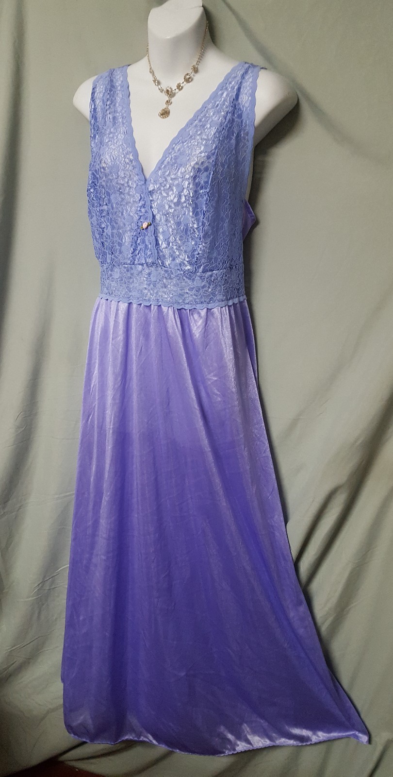 Vintage Style Purple Nightgown Robe Peignoir Set Amoureuse L