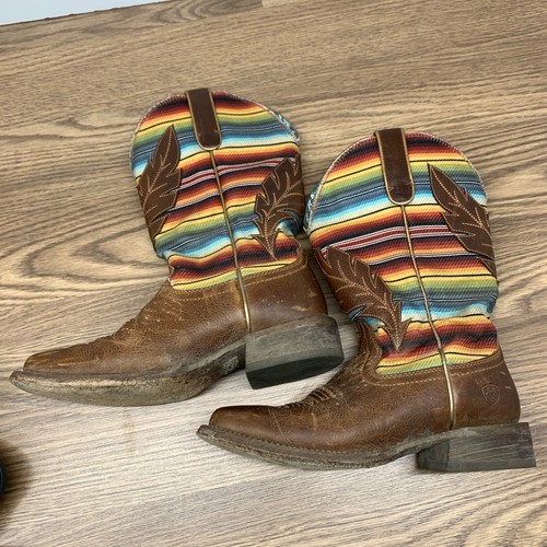 Womens Ariat Circuit Feather Multicolor Square Toe Western Boots Size 8 B - Picture 3 of 14