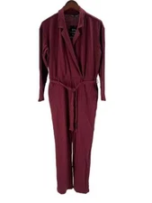 Attitudes by Renee Petite French Terry Jumpsuit Windsor Wine