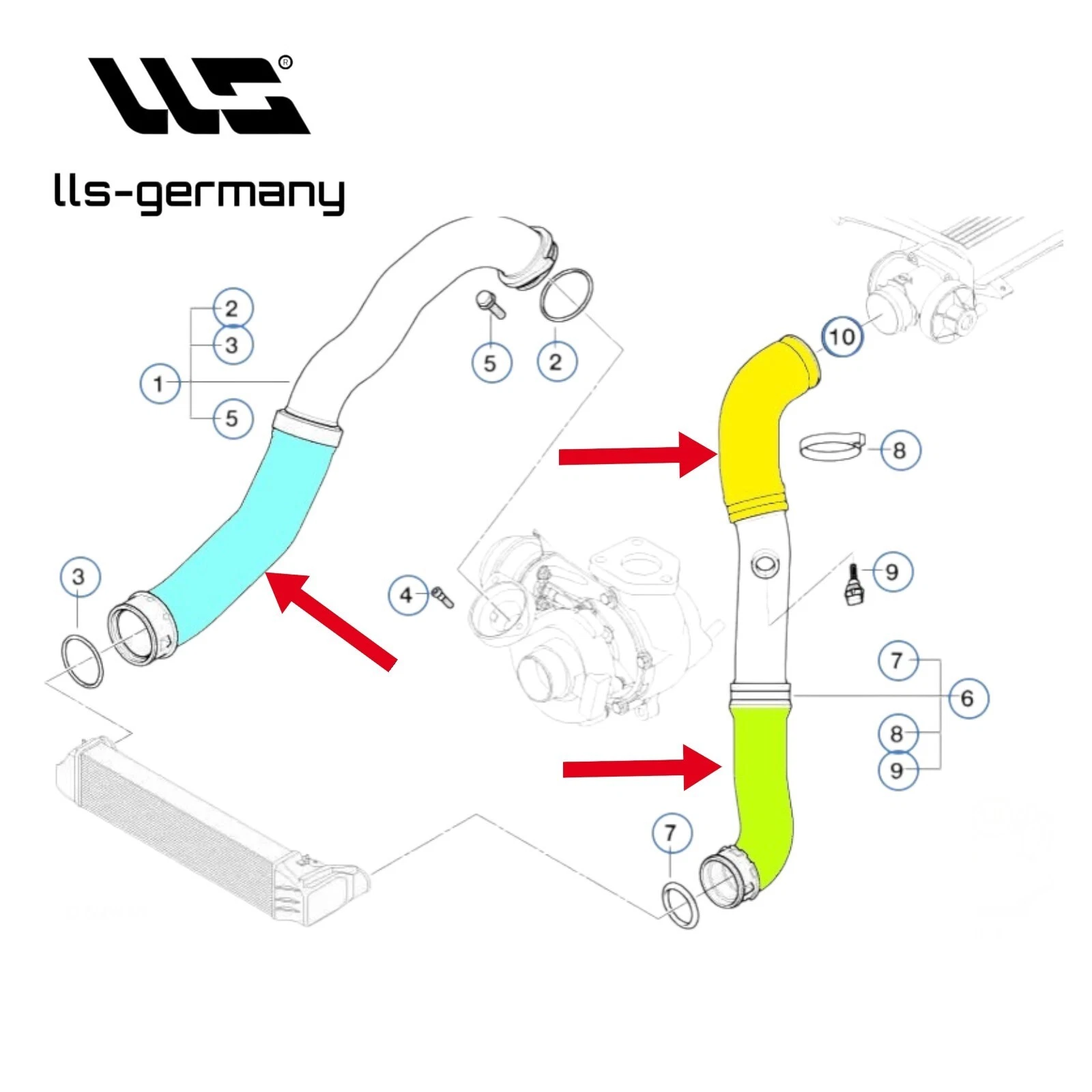 3x Turboschlauch für BMW 3er Touring Kombi (E46) 318d 320d Ladeluftschlauch - Bild 5 von 6