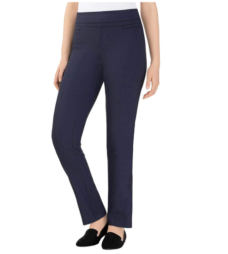 Hilary Radley Pantaloni Elasticizzati da Donna Vestibilità Comfort Si Si Siede in Vita Gamba Slim, Navy, 4 - Foto 6 di 6