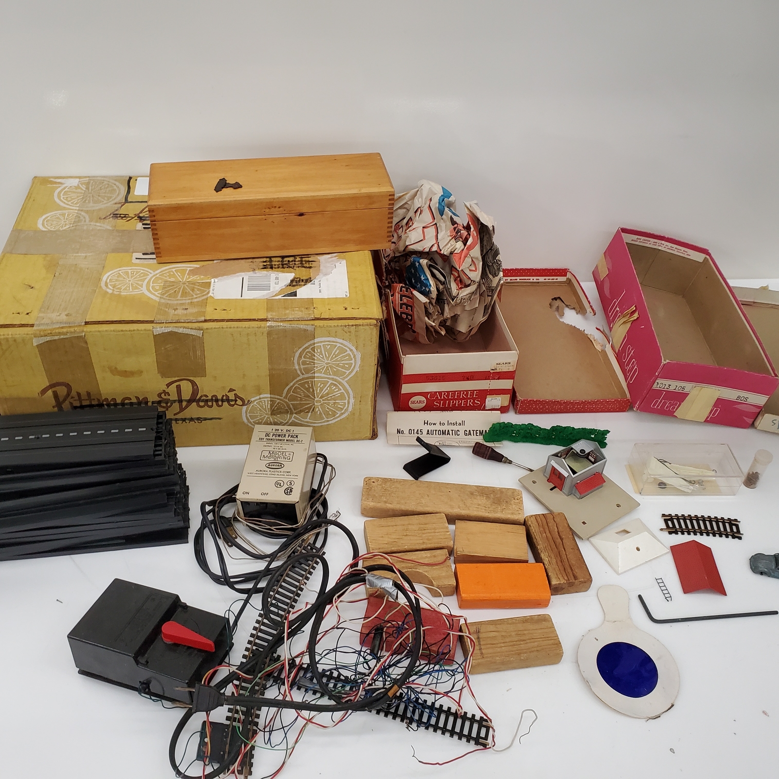 Assorted Hobby Parts Lot w/ Slot Car Track, Lionel & Model Motoring