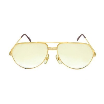 k*k様 Cartier ゴールド ダブルブリッジ メガネ Cartier de Trinity Gold Frame Double Bridge Color Lens Sunglasses