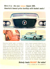 Vintage 1961 Valiant Signet 200 and Menley & James Contac Color Advertisements