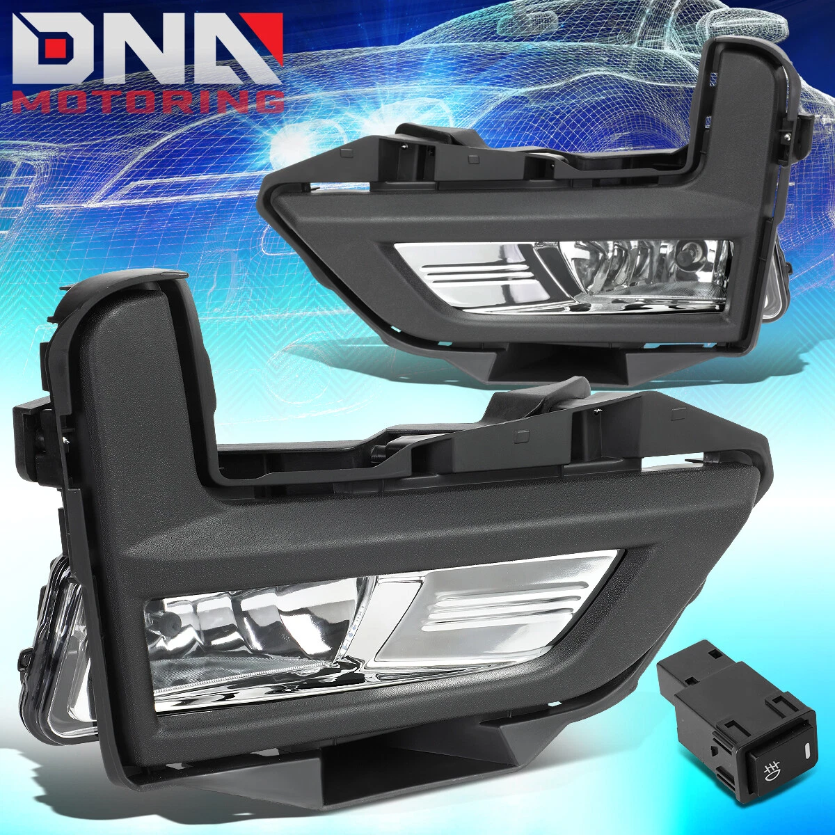 Juego De Luces Antiniebla Con Bisel E Interruptor Para Nissan Rogue 2017-2018 – Lente Transparente, Halógenas