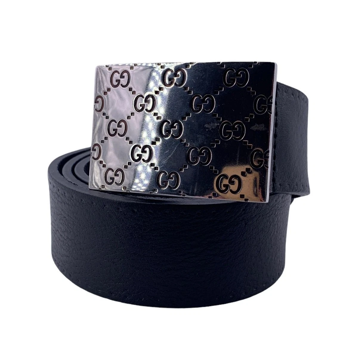 Ceinture homme mode noire GUCCI occasion avec boucle GG