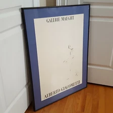 Vintage Alberto Giacometti Galerie Maeght Exhibition Poster 1957 Matted & Framed